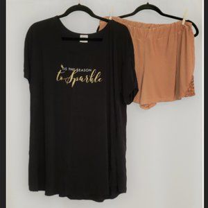 Soma XL Cool Nights Pajama PJ Set Shorts Shirt